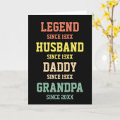 Persoonlijke Retro Legend Husband Dad Grandpa Kaart (Gele Bloem)
