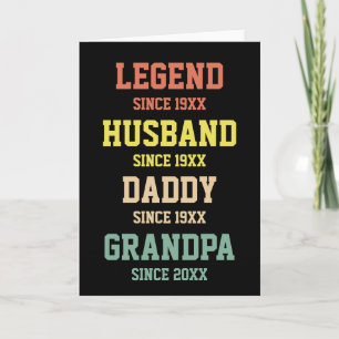 Persoonlijke Retro Legend Husband Dad Grandpa Kaart