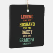 Persoonlijke Retro Legend Husband Dad Grandpa Keramisch Ornament (Rechts)
