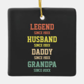Persoonlijke Retro Legend Husband Dad Grandpa Keramisch Ornament (Voorkant)