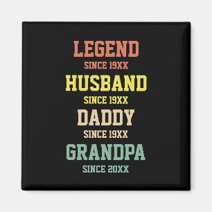 Persoonlijke Retro Legend Husband Dad Grandpa Magneet