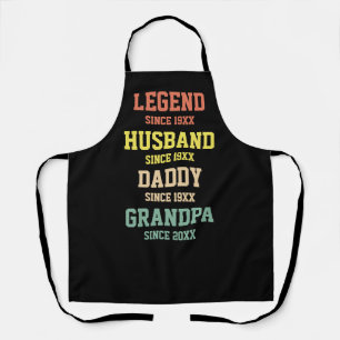 Persoonlijke Retro Legend Husband Dad Grandpa Schort