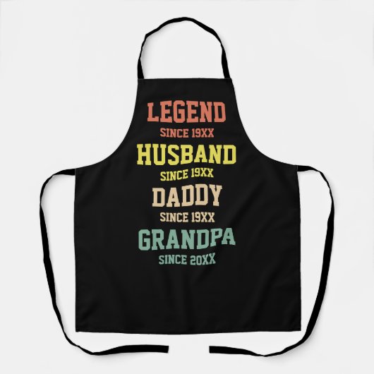 Persoonlijke Retro Legend Husband Dad Grandpa Schort (Voorkant)