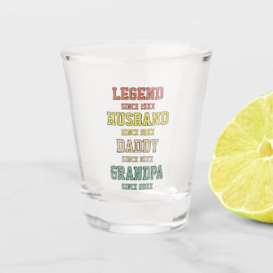Persoonlijke Retro Legend Husband Dad Grandpa Shot Glas