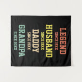 Persoonlijke Retro Legend Husband Dad Grandpa Wandkleed (Voorkant (horizontaal))