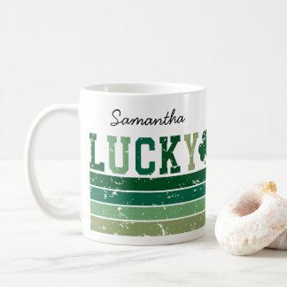 Persoonlijke Retro "Lucky" St. Patrick's Day Koffiemok