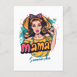 Persoonlijke Retro Mama Pop Art (10) Ansichtkaart Briefkaart
