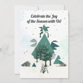 Persoonlijke Retro Minimalistische Bomen en Vormen Kaart (Achterkant)