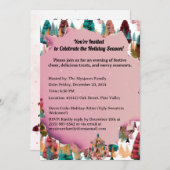 Persoonlijke Retro Minimalistische Kleuren Bomen Kaart (Voorkant / Achterkant)