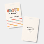 Persoonlijke Retro OBGYN Verpleegster Badge (Voor- en achterkant)