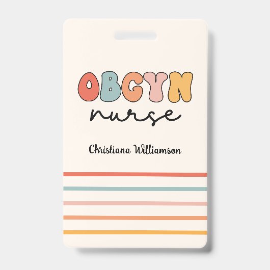 Persoonlijke Retro OBGYN Verpleegster Badge (Voorzijde)