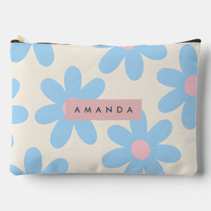 Persoonlijke Retro Pastel Blauwe Madeliefjes Bloem Etui