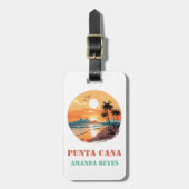 Persoonlijke Retro Punta Cana Bagagelabel (Voorkant verticaal)