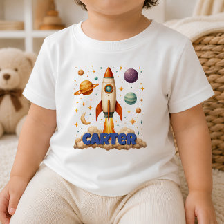 Persoonlijke Retro Raket Peuter Kinder Shirts