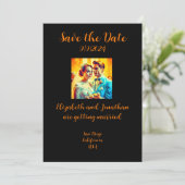 Persoonlijke Retro Save the Date Trouwkaart (Staand voorkant)