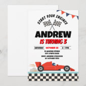 Persoonlijke Retro Sport jongen Race Auto Verjaard Kaart (Voorkant / Achterkant)