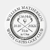 Persoonlijke Retro Stempel Golf Hole in One Magneet (Voorkant)