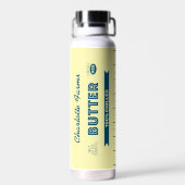 Persoonlijke Retro Stok Boter Geel Waterfles (Achterkant)