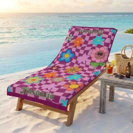 Persoonlijke Retro Strandtowel | Bloemige Naam Cad Strandlaken