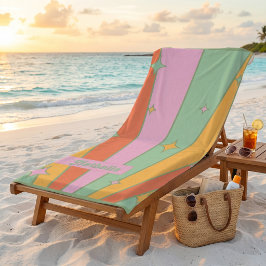 Persoonlijke Retro Strandtowel met Naam - Groen Strandlaken