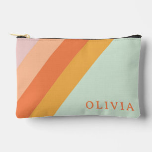 Persoonlijke Retro Strepen Mint Perzik Pastel Etui