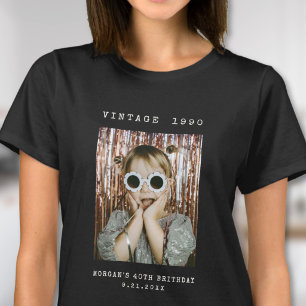 Persoonlijke Retro Vintage Foto Verjaardag T-shirt