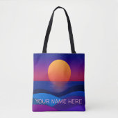 Persoonlijke Retro Zonsondergang Tas | Aangepaste (Voorkant)