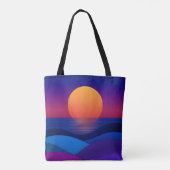 Persoonlijke Retro Zonsondergang Tas | Aangepaste (Achterkant)