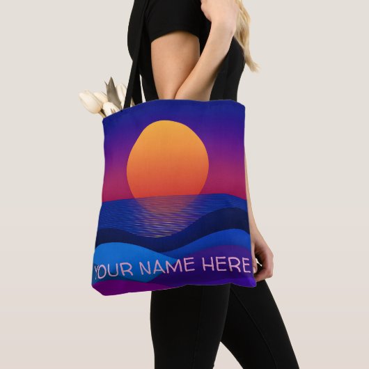 Persoonlijke Retro Zonsondergang Tas | Aangepaste (Dichtbij)