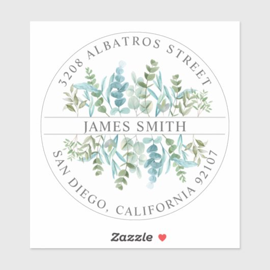 Persoonlijke ReturnAddress I Eucalyptus Sticker (Vel)
