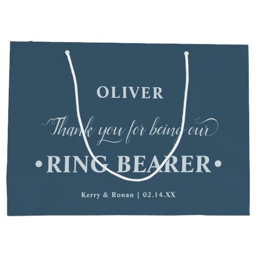 Persoonlijke Ring Bearer Blue Dank u Groot Cadeauzakje (Achterkant)