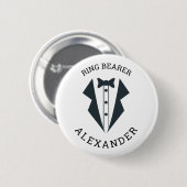 Persoonlijke ringdrager Tuxedo Zwart Wit Ronde Button 5,7 Cm (Voorkant /achterkant)