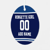 Persoonlijke Ringette Girl Sports Jersey Style Metalen Ornament (Voorkant links)
