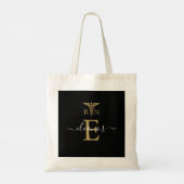 Persoonlijke RN Geregistreerde Verpleegster Gouden Tote Bag (Achterkant)