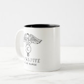 Persoonlijke RN mok met initialen geschenk voor ve (Voorkant links)