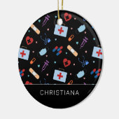 Persoonlijke RN-verpleegster | Dokter Medisch Patr Keramisch Ornament (Links)