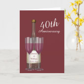 Persoonlijke Robijn 40ste huwelijksverjaardag Kaart (Gele Bloem)