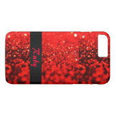 Persoonlijke Robijnrode Glitter iPhone 7 Plus Hoes (Achterkant (Horizontaal))