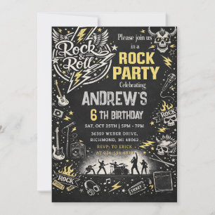 Persoonlijke Rock and Roll Verjaardagsfeest Uitnod Kaart