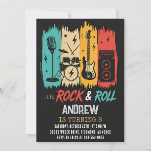 Persoonlijke Rock and Roll Verjaardagsuitnodiging Kaart