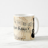 Persoonlijke Rock- en Roll Guitar-geluidsgolven Koffiemok (Voorkant rechts)