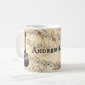 Persoonlijke Rock- en Roll Guitar-geluidsgolven Koffiemok (Voorkant links)