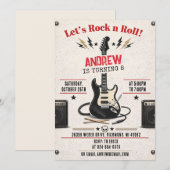 Persoonlijke Rock n Roll Ster Verjaardag Kaart (Voorkant / Achterkant)