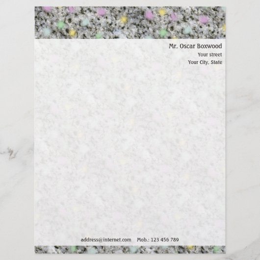 Persoonlijke Rock Pastels met retouradres Gepersonaliseerd Briefhoofd (Voorkant)