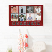 Persoonlijke Rode 8 Foto Collage Afstuderen Spandoek (Insitu)