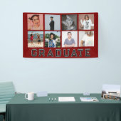 Persoonlijke Rode 8 Foto Collage Afstuderen Spandoek (Beurs)