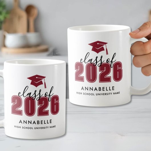 Persoonlijke Rode Afstuderen Koffiemok