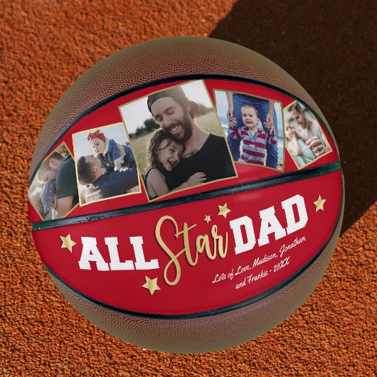 Persoonlijke rode “All-Star papa” basketbal cadeau