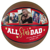 Persoonlijke rode “All-Star papa” basketbal cadeau (Voorkant)