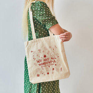 Persoonlijke Rode Allemaal Prachtige Doodle Coquet Tote Bag